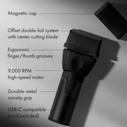 BaBylissPRO CoreFX Cordless Double Foil Shaver Matte Black FX75FS2MB 4