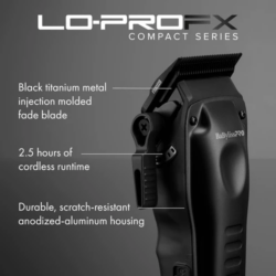 BaBylissPRO Lo-PROFX High Performance Compact Clipper - Matte Black FX82MB 4 BaBylissPRO Lo PROFX High Performance Compact Clipper Matte Black FX82MB 5